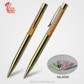 Colorado Rose Gold Silver Gold Metal Gift Metal Boleto Logotipo personalizado Rink Liquid Glitter Flotating Pen